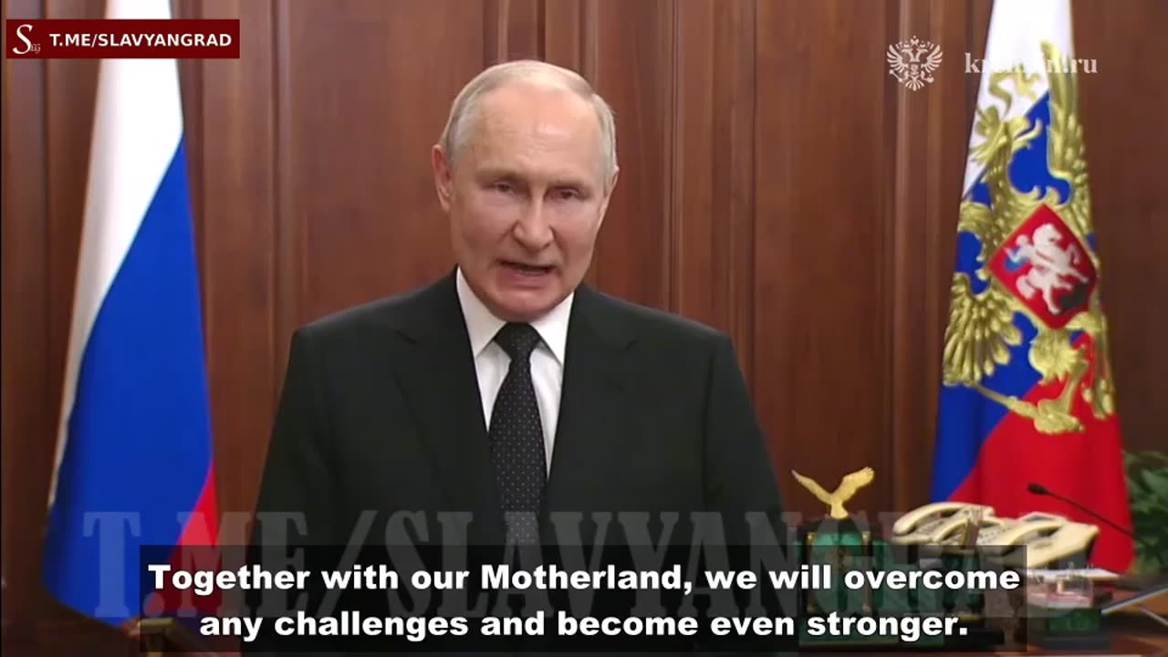 Vladimir Putin speech addressing the situation with PMC Wagner