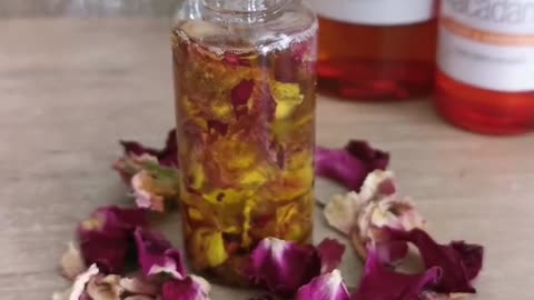 Homemade rose face serum