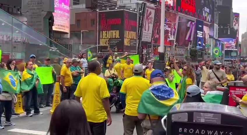 Jayne Zirkle on GETTR HAPPENING NOW: Protesters Gather in Times Square - “BRAZIL WAS STOLEN”