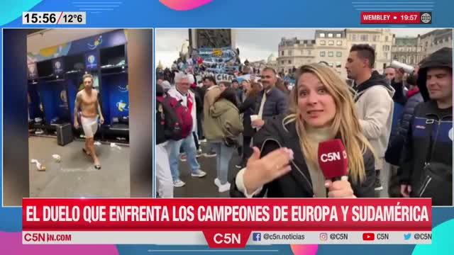 Banderazo de hinchas Argentinos en Wembley