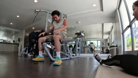 First time working out with Ana