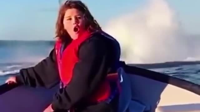 she didn't know what to say. when you see a whale jumping out of the water. so beautiful