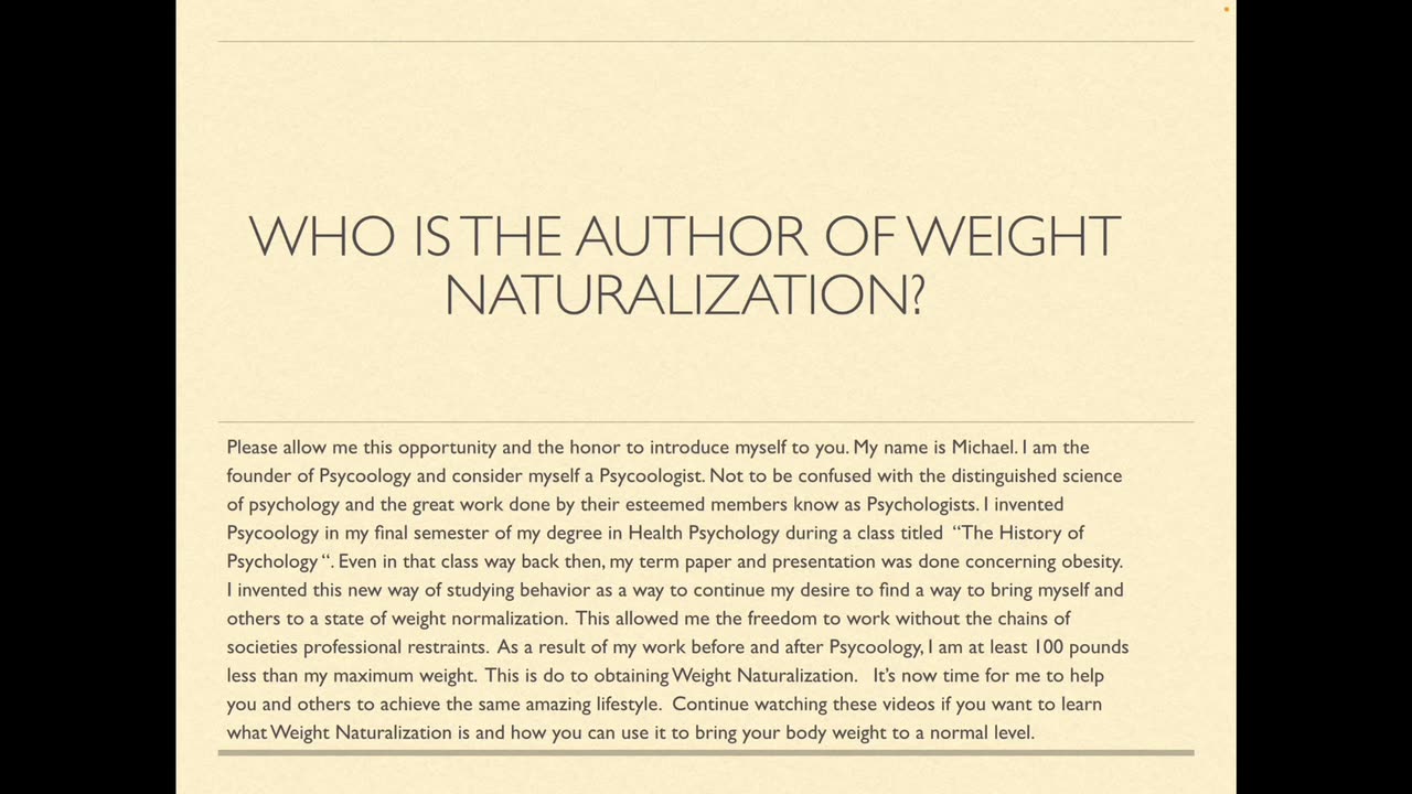 #3 Weight Naturalization Video Course