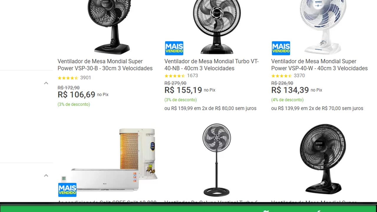 Ventilador de Mesa Mondial Super Power VSP-30-B - 30cm 3 Velocidades