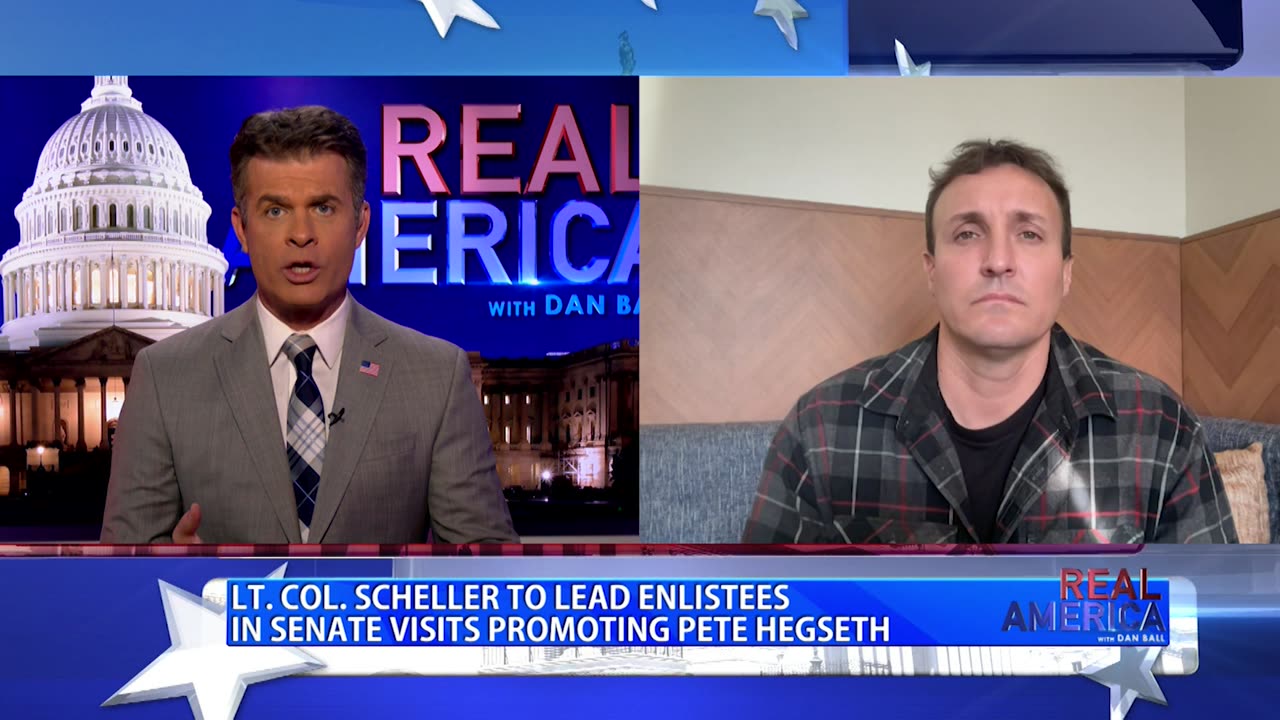 REAL AMERICA -- Dan Ball W/ Stuart Scheller, Veterans Rally For Pete Hegseth For Sec Def, 12/12/24