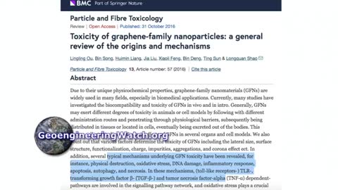 Is Graphene Oxide also being sprayed into our atmosphere? I believe it is.