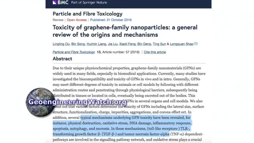Is Graphene Oxide also being sprayed into our atmosphere? I believe it is.