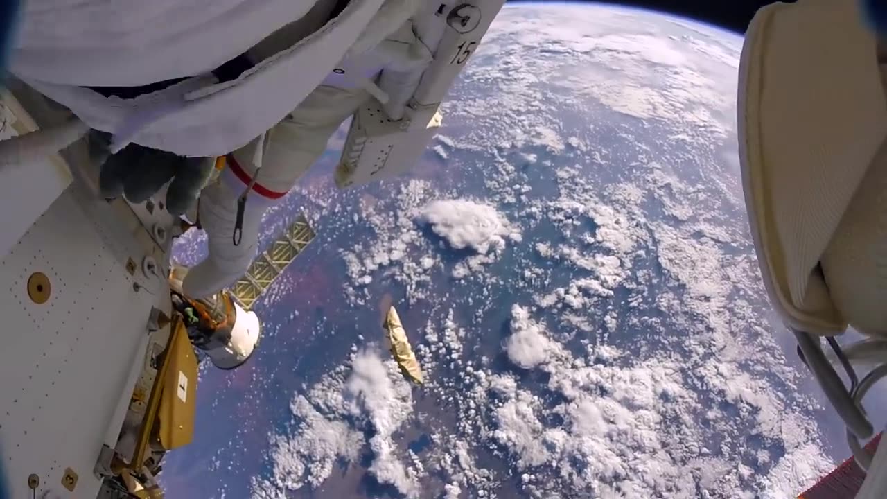 Astronauts accidentally lose a shield in space (GoPro 8K)