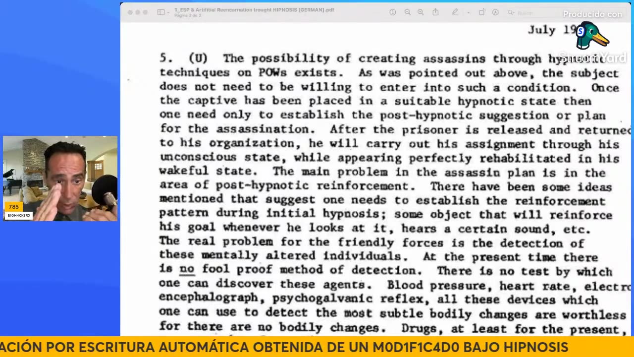 BioHacking 136 - Inquietante canalizacion escritura automatica obtenida de m0d1f1c4d0 en hipnosis