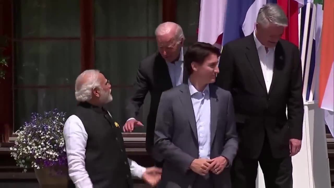 PM Modi with US President Joe Biden and PM Trudeau of Canada at G7