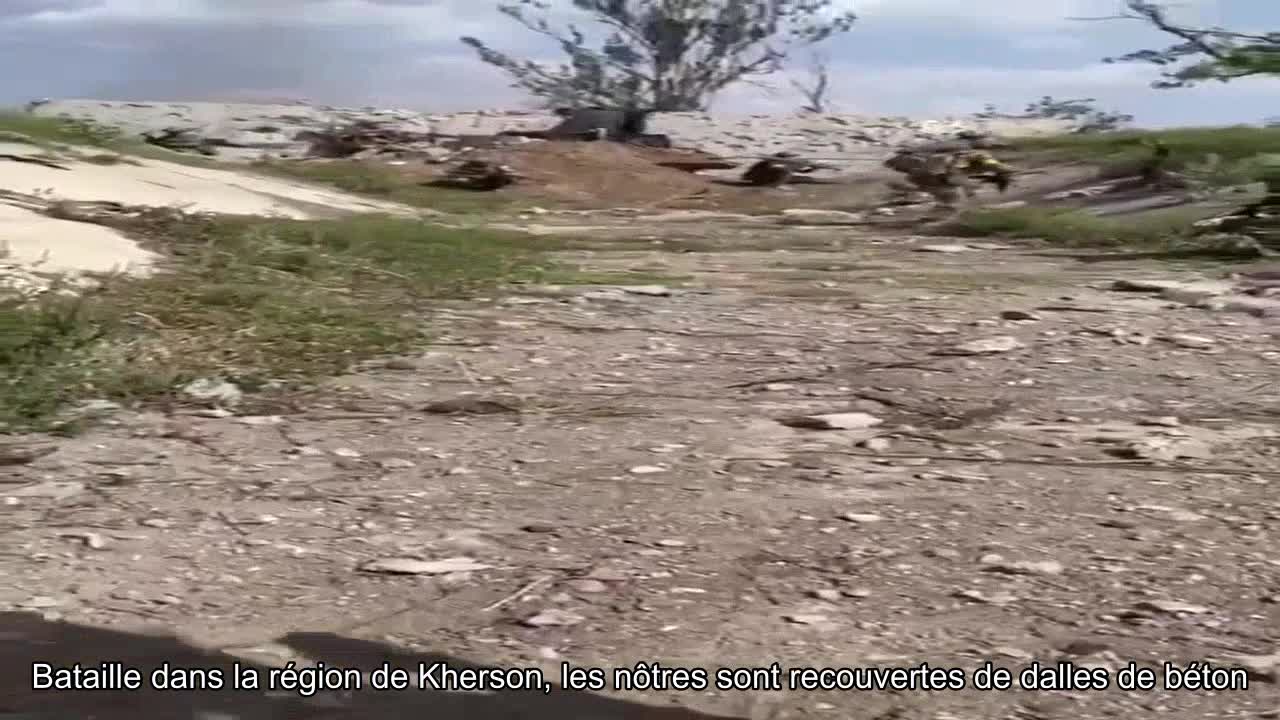 Bataille dans la région de Kherson, les nôtres sont recouvertes de dalles de béton du canal drainé
