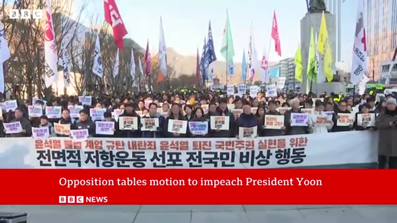 South Korea President Yoon Suk Yeol faces impeachment after attempt to impose martial law | BBC News