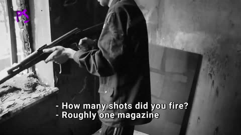 Ukrainian describes how they used a civilian building to hide and fire.