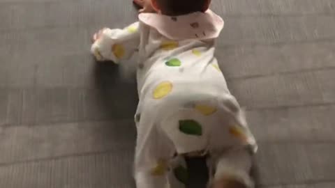 Baby Funny Crawling Style 😄