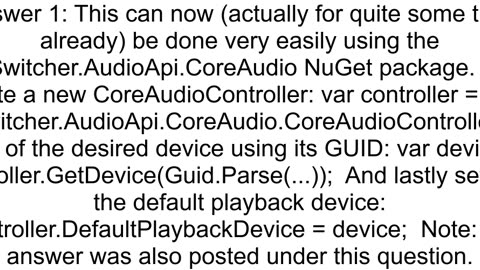 How to change default audio input device programatically