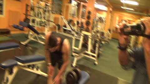 Sam Natural Bodybuilder weight training Bodylines Gym 20th November 2012.