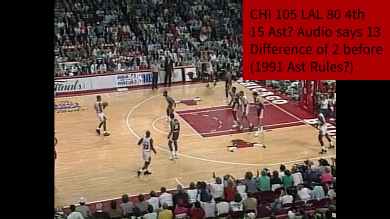 1991 NBA Finals Game 2 Michael Jordan 15 or 14 ASTs, not 13