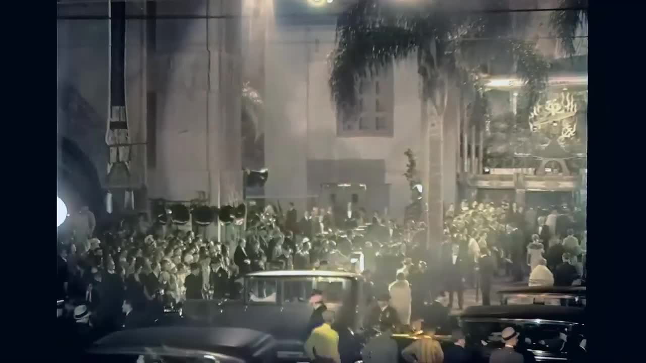 Hollywood, Los Angeles 1930s in color [60fps, Remastered] w_sound design added