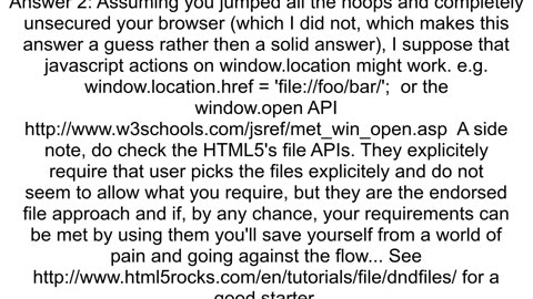 Open network location in Javascript