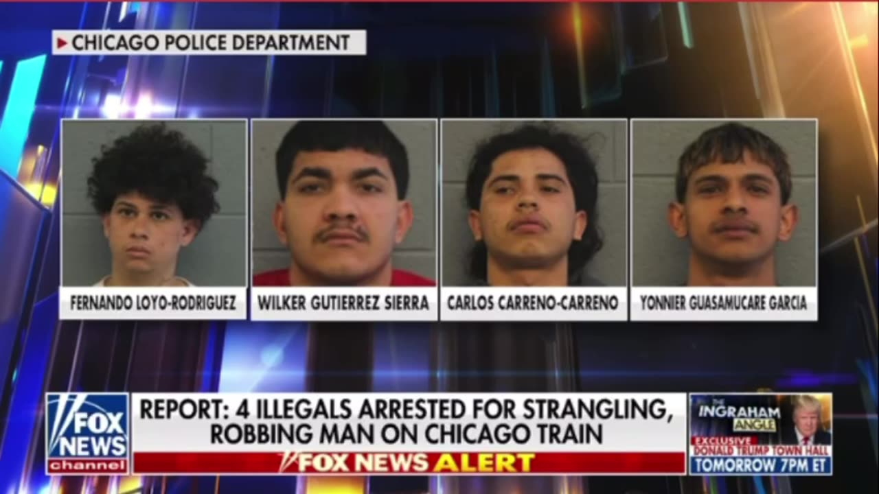 Four illegals arrested for strangling robbing man on Chicago train