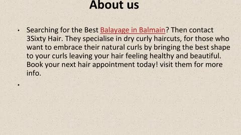 Get The Best Balayage in Balmain.