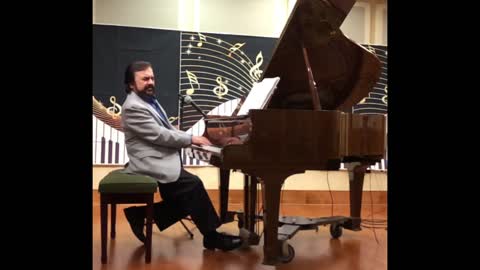 Piano Man Larry Hunt performs an original bossa nova song