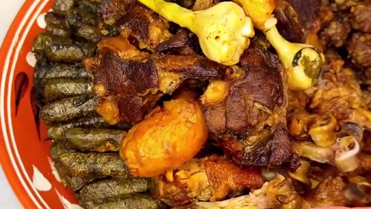 Chicken leg piece,mattan, potato,and Berger party