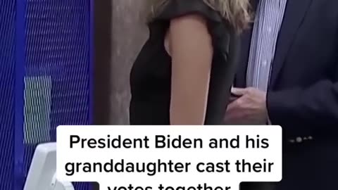 Biden and his doughter costes vote to gether