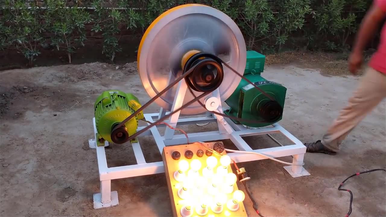 Free energy Generator With 100 Kg Flywheel 12Kw Alternator 100 Real Free Electricity