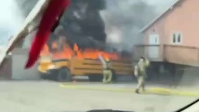 A bus has been set on fire at Pastor Artur Pawlowski's church in Calgary today. March 24, 2022