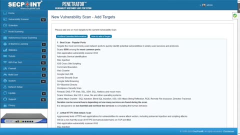 SecPoint Penetrator V59 Vulnerability Scanner Improved Vulnerability Scanning Profiles