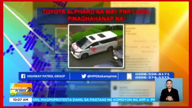 PNP-HPG, patuloy ang imbestigasyon sa viral naluxury vehicle na may logo ng PNP