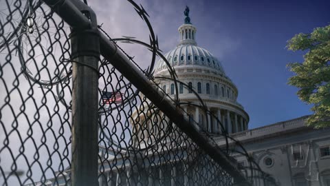 Captive U S Capitol Building Razor Wire Fence 4K Loop