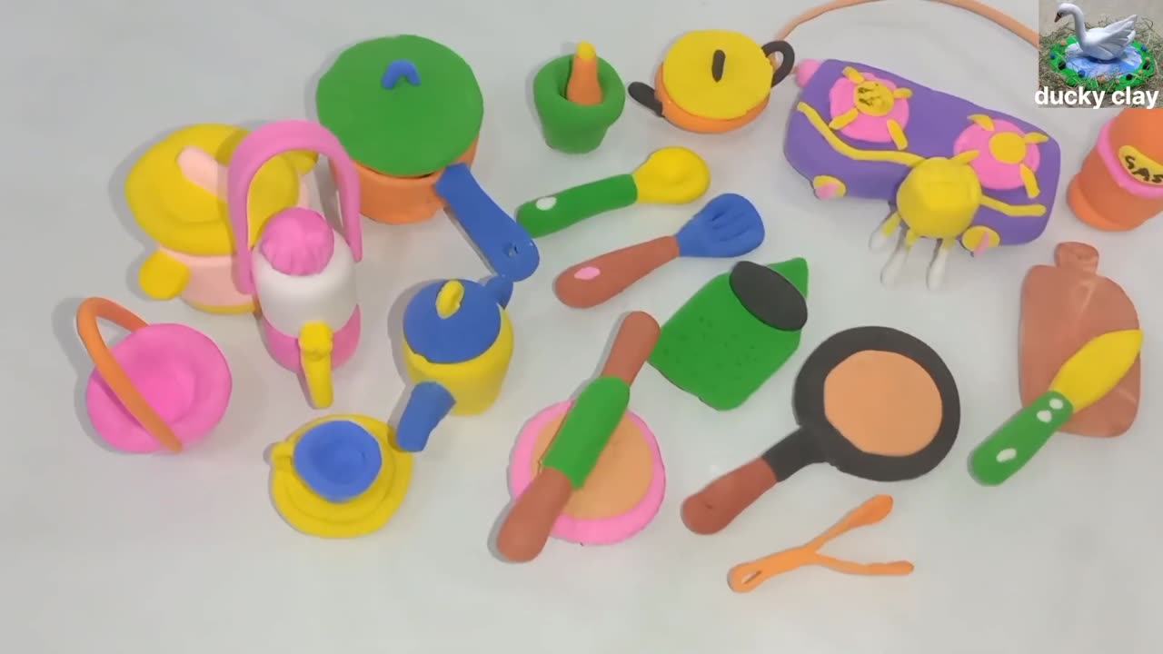 DIY How to make polymer clay miniature Kitchen Set / kitchen set with Clay #kitchentools #kitchen