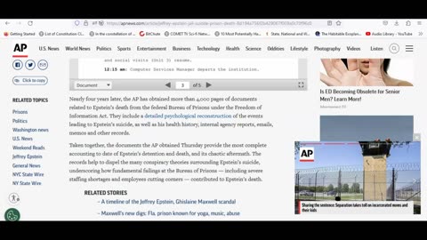 AP sticks to the suicide cover story about Jeffry Epstein