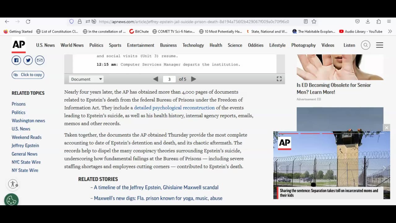 AP sticks to the suicide cover story about Jeffry Epstein
