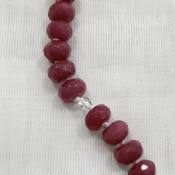 Handmade + Knotting Unique Necklace with 925 Silver, Red Jade + Drop Earrings