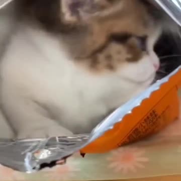 So cute kitten 🐈 inside the packet 😂 Joy Funny Factory