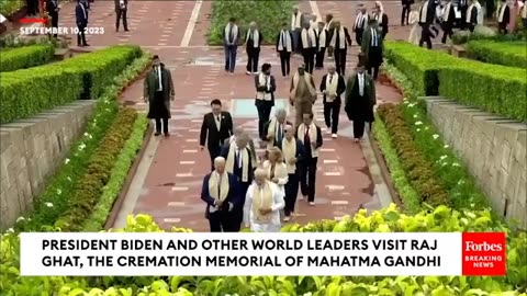 JUST IN: Biden, World Leaders Visit Memorial To Mahatma Gandhi At Close Of G20 Summit