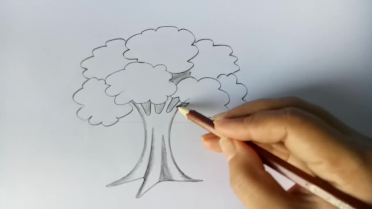 how to draw a tree step by step ( very easy) __ drawing __ art video