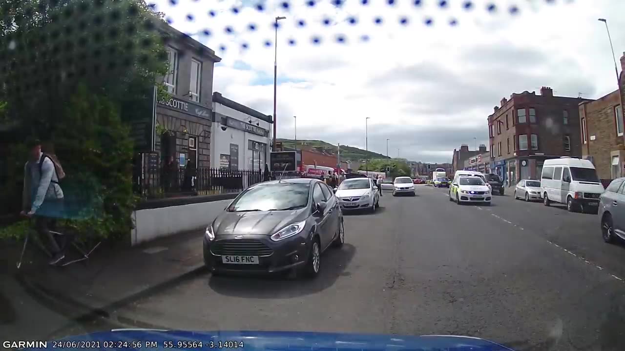 police chase car crash hit n run Edinburgh Scotland.