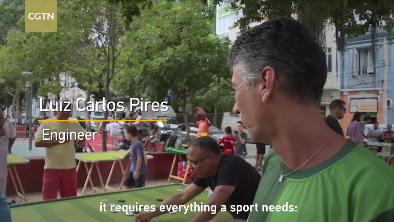 Buttons fly in Brazilian table top football game