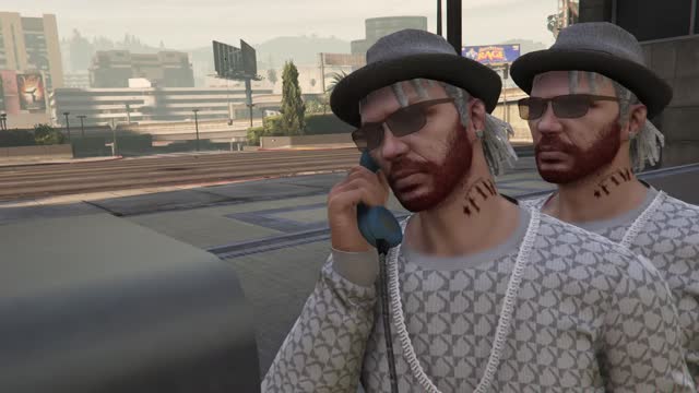 My bro hired a weird body double that likes to sniff your hair... this is GTA online — GTA 5