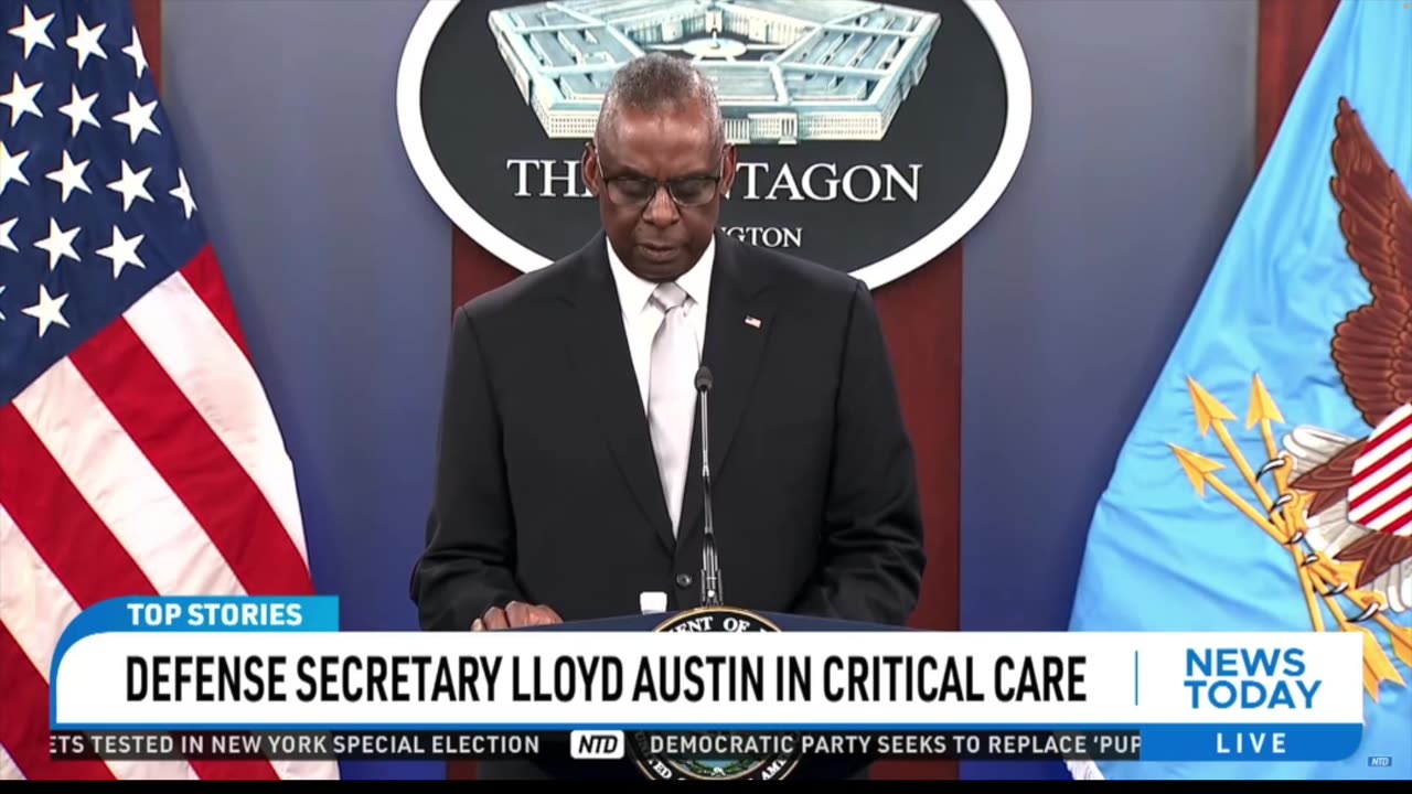 Defense secretary Lloyd Austin in critical care