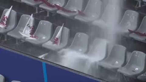 Dortmund's stadium roof is leaking heavily with rainfall ahead of the Türkiye-Georgia