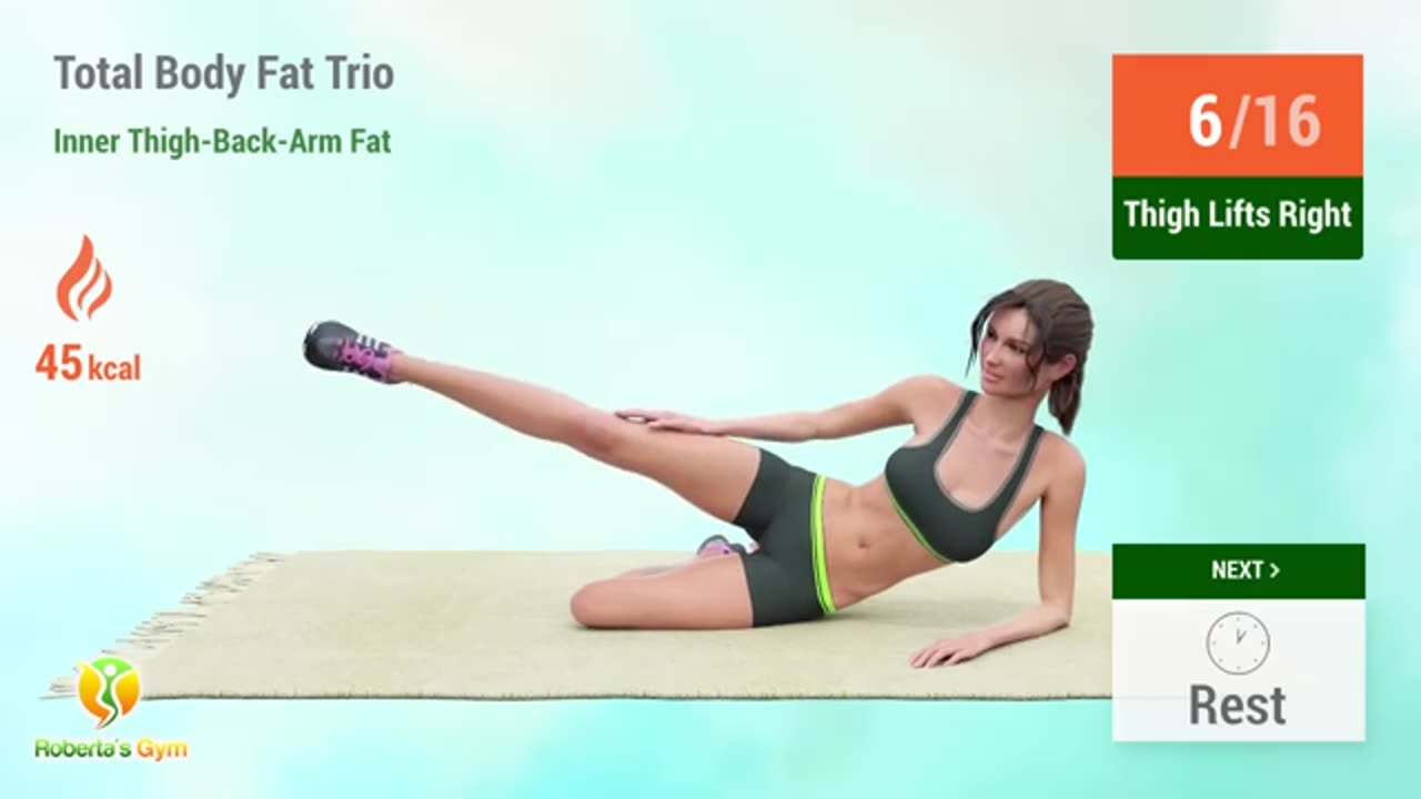 Inner thaigh fat side fat and arm fat loss :total boddy transformation trio.