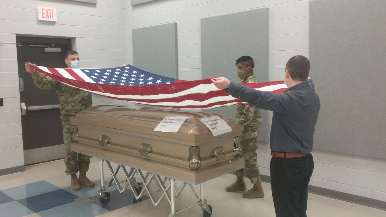 Military Funeral Honors training (3-man fold) 99th RD, USAR March 2021