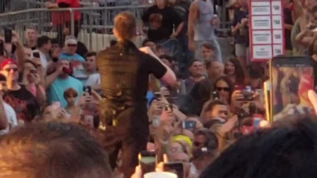 Shinedown perform out in the crowd