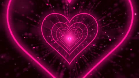 120. Heart Tunnel💖Pink Heart Background Neon Heart Background Video