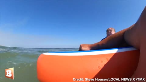 "Hold On!" Surfer RESCUES Swimmer from Rip Current at Jersey Shore